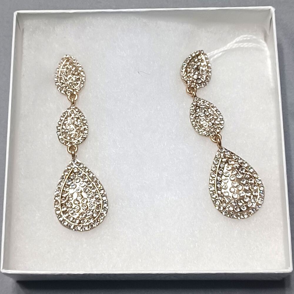 Elegant Rhinestone Tear Drop Earrings